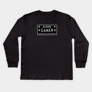 Gaming Quotes. American Gamer. Alaska State Kids Long Sleeve T-Shirt